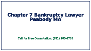 Chapter 7 bankruptcy lawyer advising client in Peabody MA office
